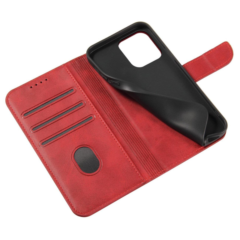 Magnet Case elegantiškas dėklas su atvartu ir stovo funkcija iPhone 14 Plus raudonam