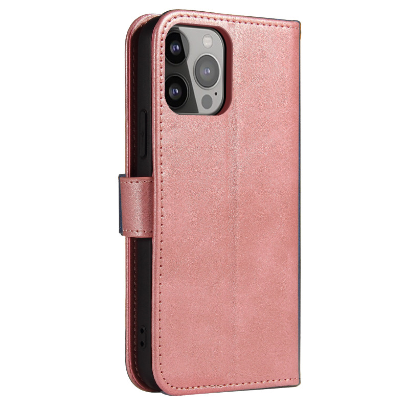 Magnetinis dėklas, elegantiškas dėklas su atvartu ir stovo funkcija iPhone 14 Pro, rožinis