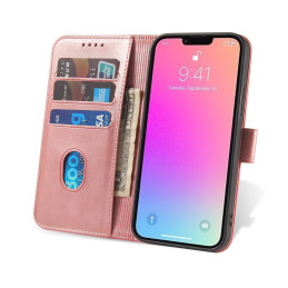Magnetinis dėklas, elegantiškas dėklas su atvartu ir stovo funkcija iPhone 14 Pro, rožinis