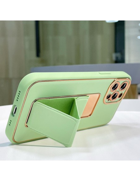 Naujas Kickstand Case dėklas, skirtas iPhone 13 Pro Max su stovu, rožinis