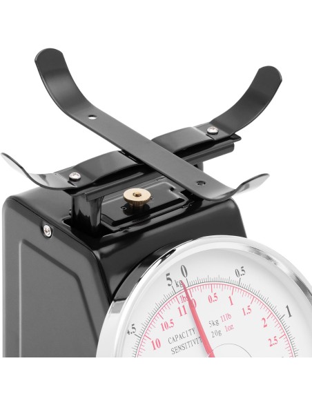 Analoginės virtuvės svarstyklės pagamintos iš plieno iki 5 kg / 20 g - juodos Analoginės virtuvės svarstyklės pagamintos iš plieno iki 5 kg / 20 g - juodos