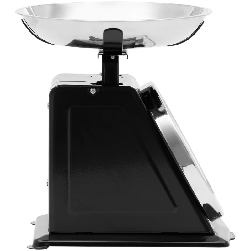Analoginės virtuvės svarstyklės pagamintos iš plieno iki 5 kg / 20 g - juodos