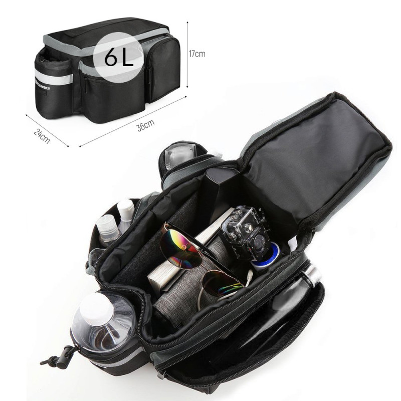 Dviračio laikymo krepšys su dirželiu per petį 6l juodas