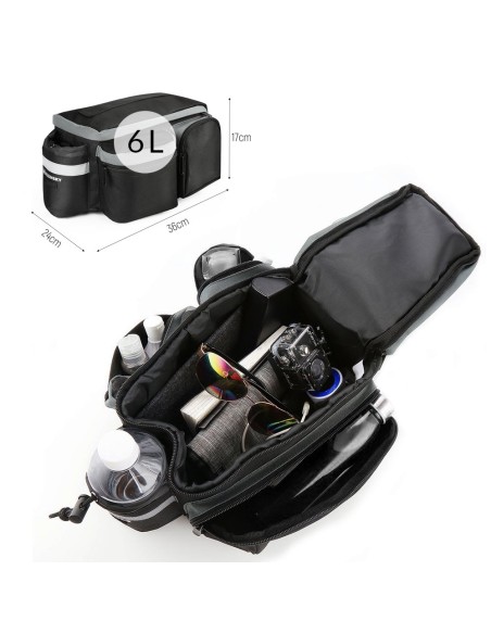 Dviračio laikymo krepšys su dirželiu per petį 6l juodas