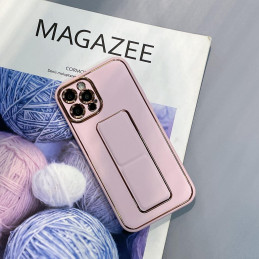Naujas Kickstand Case dėklas, skirtas Samsung Galaxy A12 5G su rausvu stovu