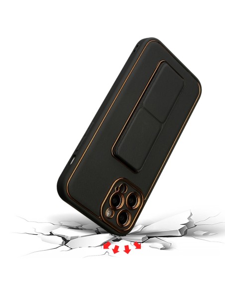 Naujas kickstand dėklas, skirtas Samsung Galaxy A12 5G su stovu, juodas