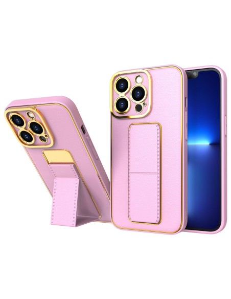 Naujas Kickstand Case dėklas iPhone 12 su stovu, rožinis