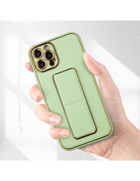 Naujas Kickstand Case dėklas iPhone 12 su stovu, juodas