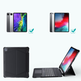 Klaviatūros dėklas, skirtas iPad Pro 12,9" + juoda belaidė Bluetooth klaviatūra