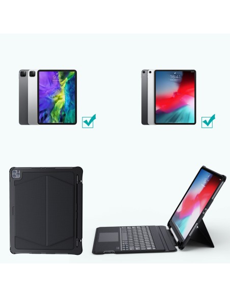 Klaviatūros dėklas, skirtas iPad Pro 12,9" + juoda belaidė Bluetooth klaviatūra Klaviatūros dėklas, skirtas iPad Pro 12,9" + juoda belaidė Bluetooth klaviatūra