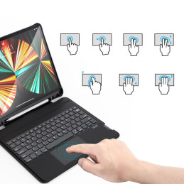 Klaviatūros dėklas, skirtas iPad Pro 12,9" + juoda belaidė Bluetooth klaviatūra