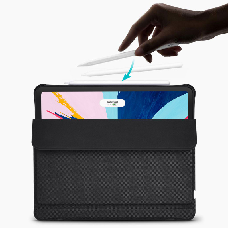 Klaviatūros dėklas, skirtas iPad Pro 12,9" + juoda belaidė Bluetooth klaviatūra