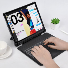 Klaviatūros dėklas, skirtas iPad Pro 12,9" + juoda belaidė Bluetooth klaviatūra