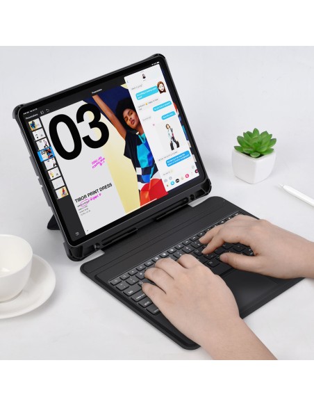 Klaviatūros dėklas, skirtas iPad Pro 12,9" + juoda belaidė Bluetooth klaviatūra Klaviatūros dėklas, skirtas iPad Pro 12,9" + juoda belaidė Bluetooth klaviatūra
