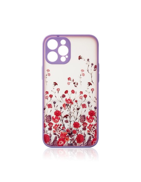 Dizaino dėklas, skirtas iPhone 12 Pro, purpurinis gėlėtas dangtelis Dizaino dėklas, skirtas iPhone 12 Pro, purpurinis gėlėtas dangtelis