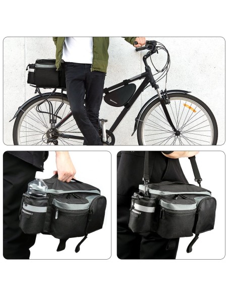 Dviračio laikymo krepšys su dirželiu per petį 6l juodas