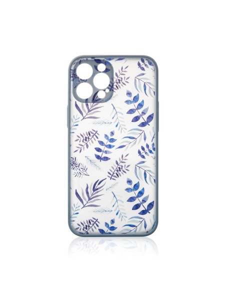 Dizaino dėklas iPhone 12 Pro, gėlėtas dangtelis, tamsiai mėlynas Dizaino dėklas iPhone 12 Pro, gėlėtas dangtelis, tamsiai mėlynas