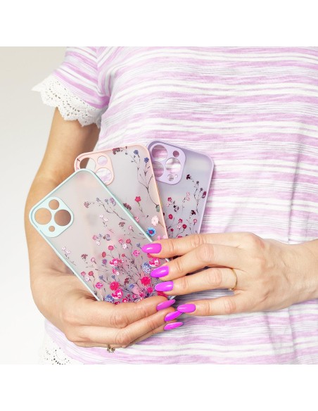 Dizaino dėklas iPhone 12 Pro, gėlėtas dangtelis, tamsiai mėlynas Dizaino dėklas iPhone 12 Pro, gėlėtas dangtelis, tamsiai mėlynas