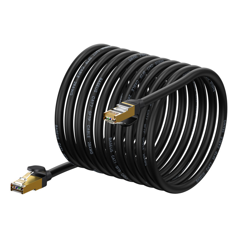 Baseus Speed Seven greitas RJ45 tinklo kabelis 10Gbps 20m juodas (WKJS010901) Baseus Speed Seven greitas RJ45 tinklo kabelis 10Gbps 20m juodas (WKJS010901)