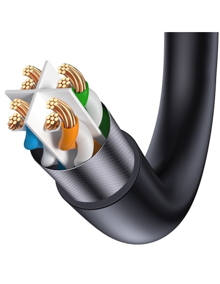 Baseus Speed Seven greitas RJ45 tinklo kabelis 10Gbps 20m juodas (WKJS010901)