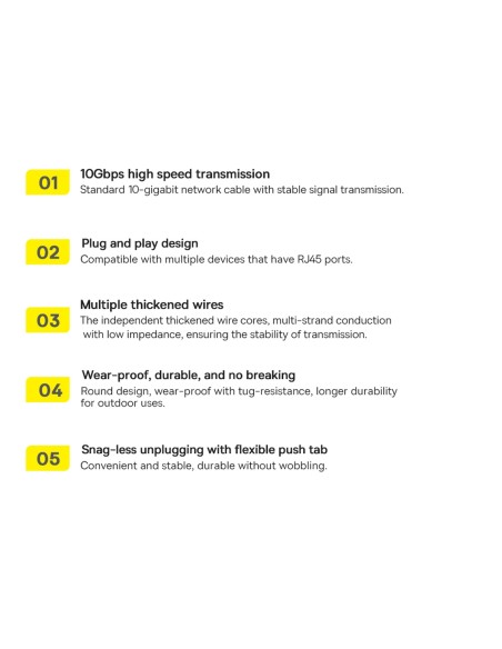 Baseus Speed Seven greitas RJ45 tinklo kabelis 10Gbps 20m juodas (WKJS010901)