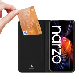 Dux Ducis Skin Pro dėklo dėklo dangtelis su atvartu Realme Narzo 50A juodas