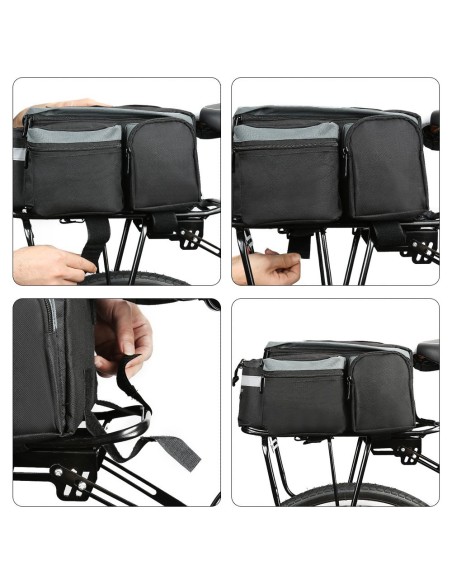 Dviračio laikymo krepšys su dirželiu per petį 6l juodas