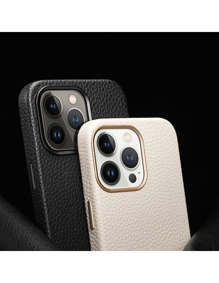 Dux Ducis Roma odinis dėklas iPhone 13 Pro, elegantiškas dangtelis iš natūralios baltos odos Dux Ducis Roma odinis dėklas iPhone 13 Pro, elegantiškas dangtelis iš natūralios baltos odos