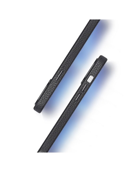 Dux Ducis Roma odinis dėklas iPhone 13 Pro Max elegantiškas dangtelis pagamintas iš natūralios odos juodos spalvos Dux Ducis Roma odinis dėklas iPhone 13 Pro Max elegantiškas dangtelis pagamintas iš natūralios odos juodos spalvos
