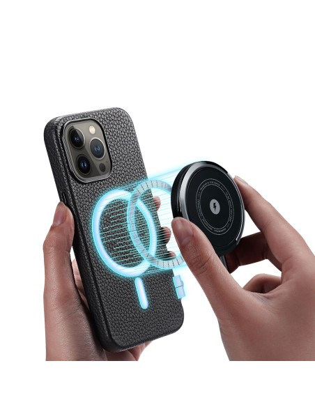 Dux Ducis Roma odinis dėklas iPhone 13 Pro Max elegantiškas dangtelis pagamintas iš natūralios odos juodos spalvos Dux Ducis Roma odinis dėklas iPhone 13 Pro Max elegantiškas dangtelis pagamintas iš natūralios odos juodos spalvos