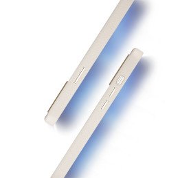 Dux Ducis Roma odinis dėklas iPhone 13 Pro Max elegantiškas dangtelis pagamintas iš natūralios odos baltos spalvos