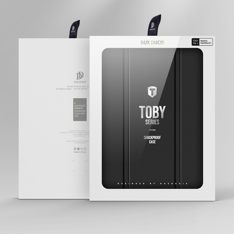 Dux Ducis Toby Armored Flip Smart Case, skirtas Realme Pad Mini juodas