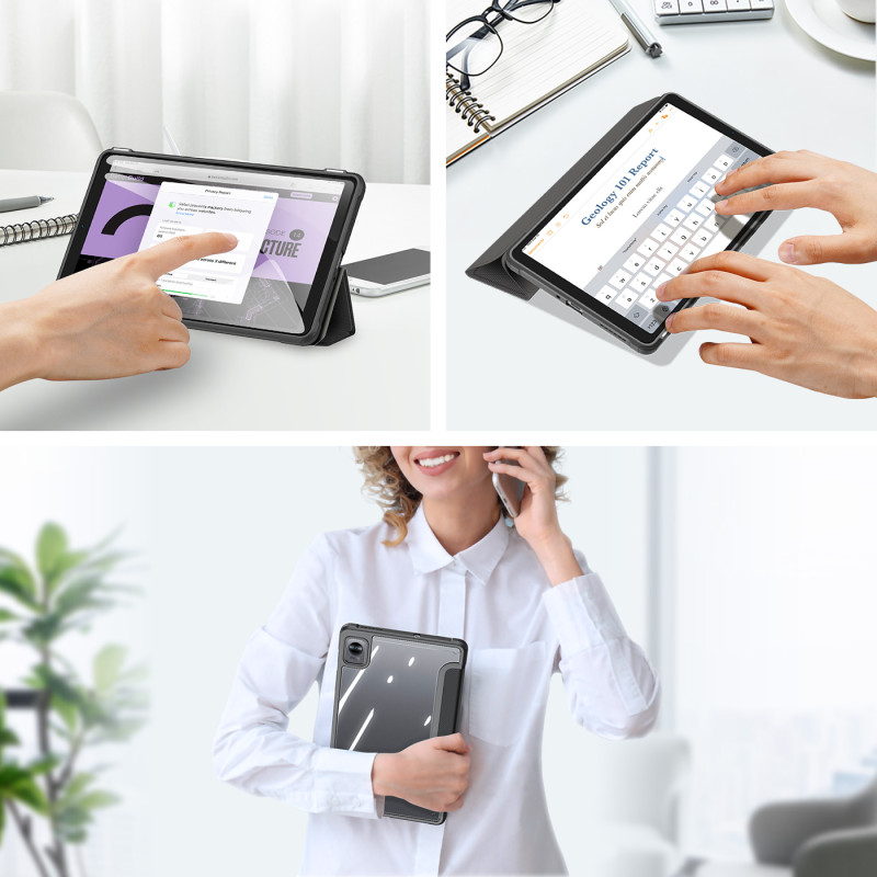 Dux Ducis Toby Armored Flip Smart Case, skirtas Realme Pad Mini juodas