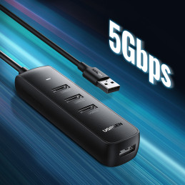 Ugreen USB HUB skirstytuvas Type A – 4x USB 3.2 Gen 1 black (CM416 80657)