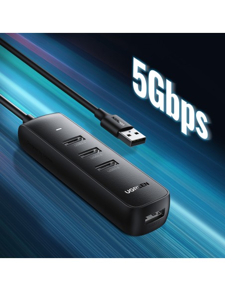 Ugreen USB HUB skirstytuvas Type A – 4x USB 3.2 Gen 1 black (CM416 80657)