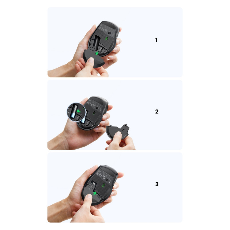 Ugreen MU006 belaidė USB 2.4GHz 4000 DPI optinė pelė – juoda