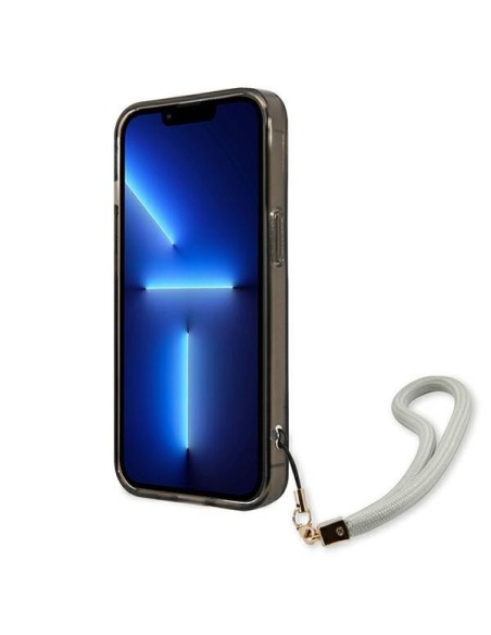 Guess Translucent Strap dėklas, skirtas iPhone 13 Pro / iPhone 13 - juodas Guess Translucent Strap dėklas, skirtas iPhone 13 Pro / iPhone 13 - juodas