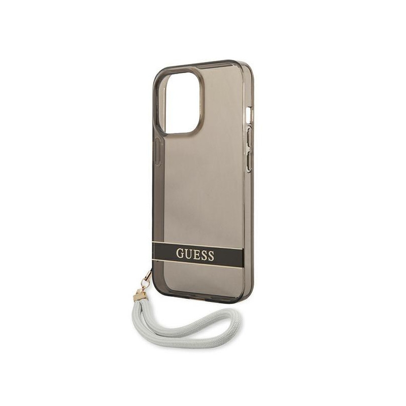 Guess Translucent Strap dėklas, skirtas iPhone 13 Pro / iPhone 13 - juodas