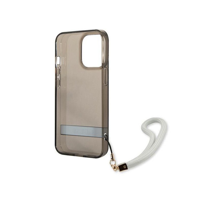 Guess Translucent Strap dėklas, skirtas iPhone 13 Pro / iPhone 13 - juodas