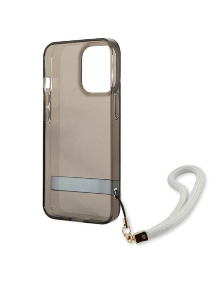 Guess Translucent Strap dėklas, skirtas iPhone 13 Pro / iPhone 13 - juodas Guess Translucent Strap dėklas, skirtas iPhone 13 Pro / iPhone 13 - juodas