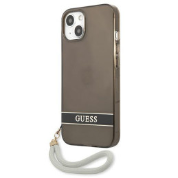 Guess Translucent Strap dėklas iPhone 13 mini - juodas