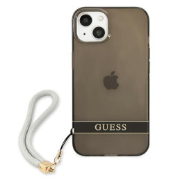 Guess Translucent Strap dėklas iPhone 13 mini - juodas