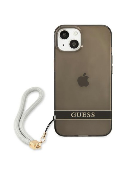 Guess Translucent Strap dėklas iPhone 13 mini - juodas Guess Translucent Strap dėklas iPhone 13 mini - juodas