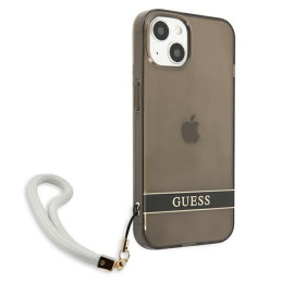 Guess Translucent Strap dėklas iPhone 13 mini - juodas