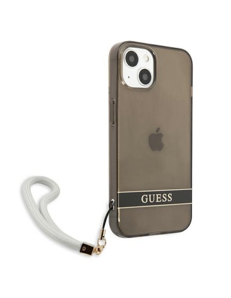 Guess Translucent Strap dėklas iPhone 13 mini - juodas Guess Translucent Strap dėklas iPhone 13 mini - juodas