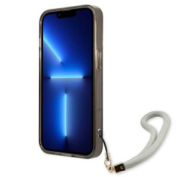 Guess Translucent Strap dėklas iPhone 13 mini - juodas
