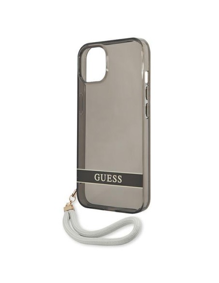 Guess Translucent Strap dėklas iPhone 13 mini - juodas Guess Translucent Strap dėklas iPhone 13 mini - juodas