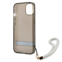Guess Translucent Strap dėklas iPhone 13 mini - juodas