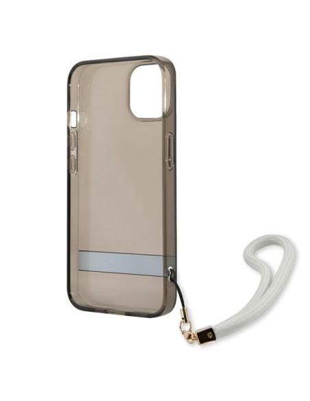 Guess Translucent Strap dėklas iPhone 13 mini - juodas Guess Translucent Strap dėklas iPhone 13 mini - juodas