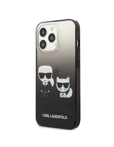 Karl Lagerfeld Gradient Ikonik Karl&Choupette dėklas, skirtas iPhone 13 Pro / iPhone 13 - juodas Karl Lagerfeld Gradient Ikonik Karl&Choupette dėklas, skirtas iPhone 13 Pro / iPhone 13 - juodas